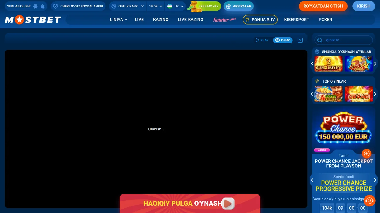 «MostBet» saytidagi Aviator oʻyini